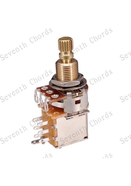 B250K x 2 Adet Tarzı 2 Adet Pirinç Bölünmüş Şaft Bas Gitar Push Push Potansiyometre Anahtarı Geçiş Kontrol Tencereleri - A25K B25K A50K B100K A250K A500K B500K (Yurt Dışından)