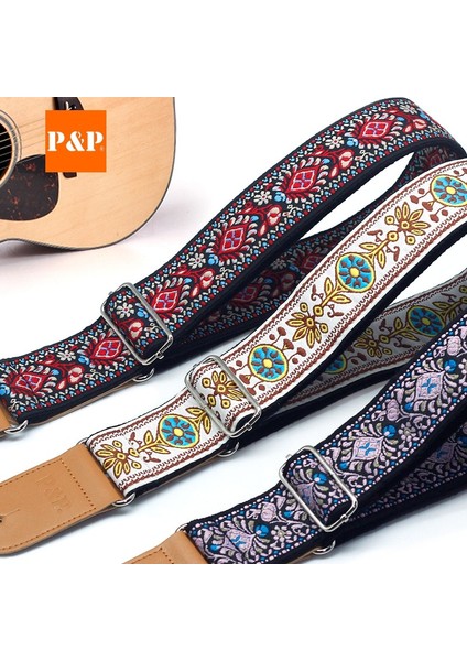 G Tarzı Elektrik Akustik Ahşap Gitar Bas Kemerler Için P & P Ayarlanabilir Işlemeli Pamuk Gitar Askı Genişletme ve Kalınlaştırma (Yurt Dışından) fırsatları