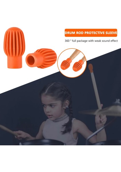 Turuncu 4 Adet Tarzı Licone Davul Sopa Kafası Kauçuk Kol Davul Susturucu Sönümleyici Davul Acemi Perküsyon Aksesuarları Için Sessiz Uygulama Ipuçları (Yurt Dışından) fırsatları