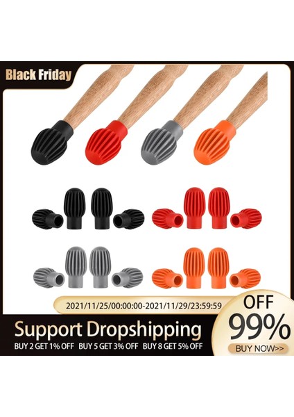 Turuncu 4 Adet Tarzı Licone Davul Sopa Kafası Kauçuk Kol Davul Susturucu Sönümleyici Davul Acemi Perküsyon Aksesuarları Için Sessiz Uygulama Ipuçları (Yurt Dışından) indirimleri