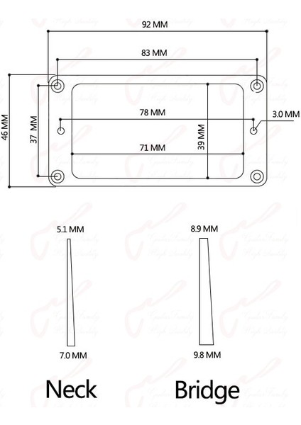 Bk Kavisli Bk Stili 【kore'de Üretildi】 1 Takım Kavisli Düz Humbucker Pikap Montaj Çerçeveleri Yüzükler (Yurt Dışından) indirimleri