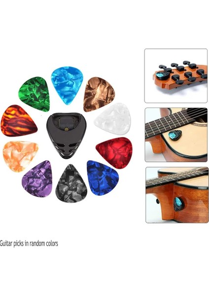 Gitar Tarzı Seçer Gitar Seçtikleri ve Gitar Seçtikleri Tutucu Seti Akustik Gitar Elektro Gitar Bas Ukulele Yapışkanlı Tutucu (Rastgele Renk Seçer) (Yurt Dışından)