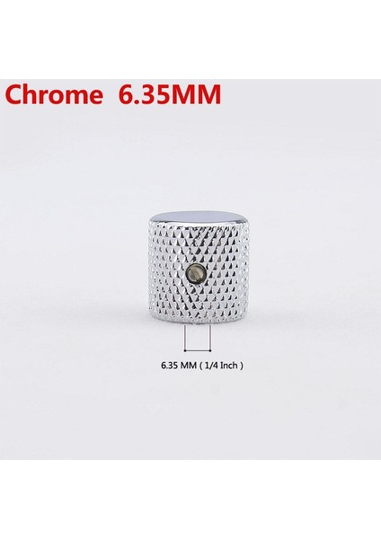 Chrome 6.35 1 Piece Style 【kore'de Üretilmiştir】 Elektro Gitar Bamm * 19MM * 6. Için 1 Adet Düz Üst Metal Düğme. Inç (Yurt Dışından)