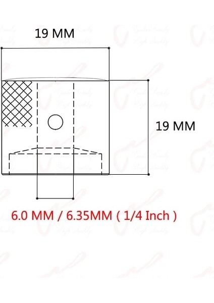Chrome 6.35 1 Piece Style 【kore'de Üretilmiştir】 Elektro Gitar Bamm * 19MM * 6. Için 1 Adet Düz Üst Metal Düğme. Inç (Yurt Dışından)