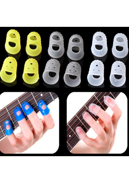 L Sarı Stil 4 Adet Gitar Parmak Ucu Koruma Silikon Parmak Muhafızları Antipain Parmak Ukulele Gitar Basın Aksesuarları Kaymaz (Yurt Dışından) modelleri