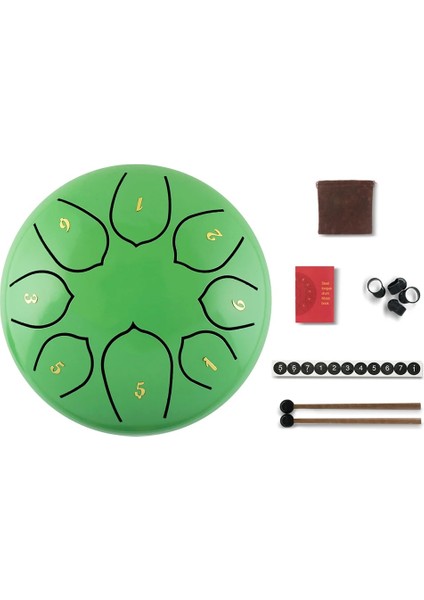 Yeşil 8 Ayar Stili Tune Çelik Dil Davul 6 Inç Çelik Dil Davul Setleri Baget Davul Çantalı Müzik Davul Enstrümanları Yeni Başlayanlar Için Set (Yurt Dışından)