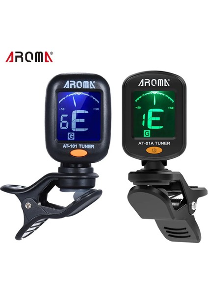 AT-01A Stili Aroma AT-01A Gitar Tuner Katlanabilir Dönebilen Klipsli Tuner Bas Ukulele Kromatik Gitar Aksesuarları Için Yüksek Hassasiyet (Yurt Dışından)