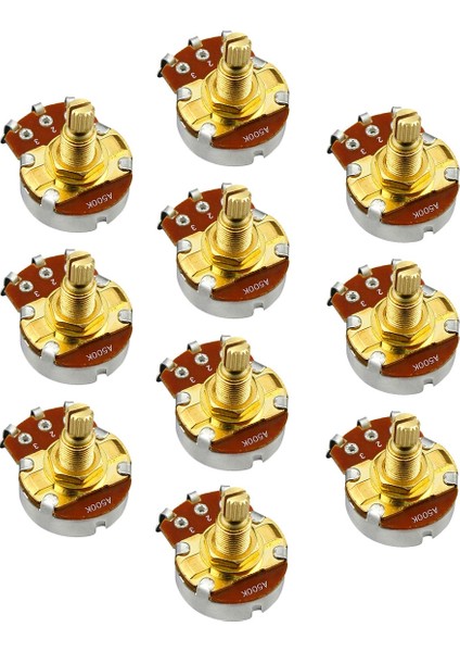 10 Adet A500K Tarzı Fleor Uzun Bölünmüş Şaft Gitar Potansiyometre Tencereleri A250K B250K A500K B500K Potansiyometreler Bas Gitar Parçaları Için Seçin (Yurt Dışından)