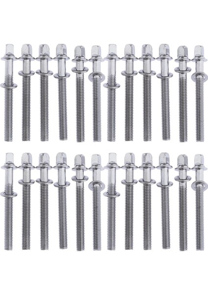 40MM Tarzı Rondelalı Davul Gergi Çubukları Davul Vidaları Tom Drum Hoop Davul Jantı Bas Davul Donanımı Gümüş Renk (Yurt Dışından)