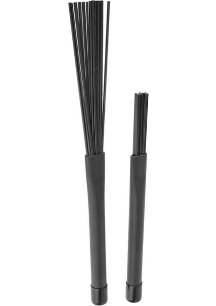 Siyah Stil Et Geri Çekilebilir Naylon Caz Davul Fırçalar 23CM Davul Lastik Saplı Perküsyon Bateri Müzik Aksesuarları (Yurt Dışından)