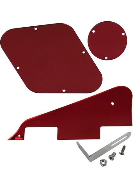 Kırmızı Ayna Stili Fleor Lp Gitar Seti Pickguard Scratch Plate & Controlswitch Lp Gitar Parçaları Için Boşluk Kapağı ve Braketi (Yurt Dışından)