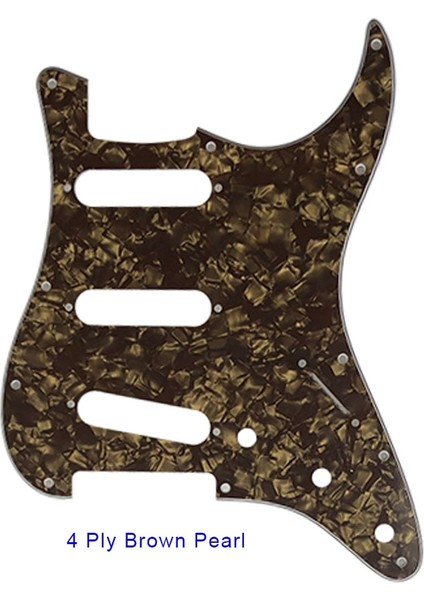 4ply Kahverengi Inci Stili Pleroo Özel Gitar Pickguard - Abd Meksika Fd Standard Strat 72' Için Rew Delik St Scratch Plate Çok Renkli Seçim (Yurt Dışından)