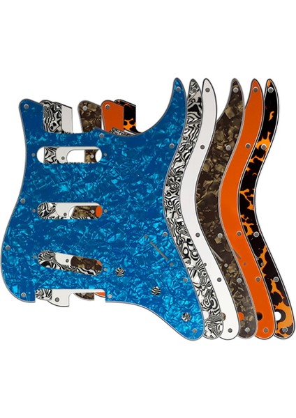 4ply Kahverengi Inci Stili Pleroo Özel Gitar Pickguard - Abd Meksika Fd Standard Strat 72' Için Rew Delik St Scratch Plate Çok Renkli Seçim (Yurt Dışından)