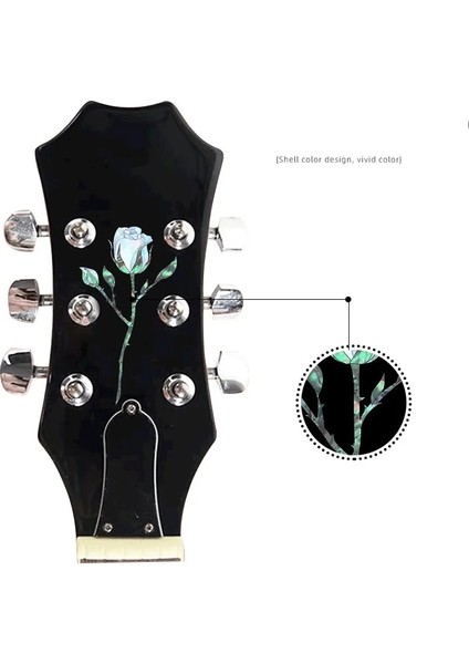 Kırmızı Çiçek Stili Mükemmel Gitar Çıkartması Sticker Gitar Boyun Sticker Dıy Gitar Aksesuarları (Yurt Dışından)