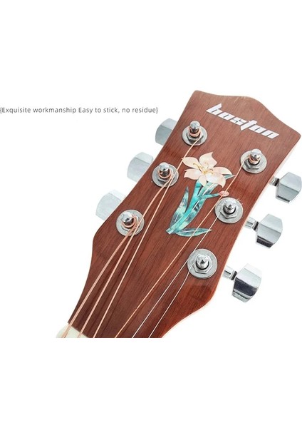 Kırmızı Çiçek Stili Mükemmel Gitar Çıkartması Sticker Gitar Boyun Sticker Dıy Gitar Aksesuarları (Yurt Dışından)