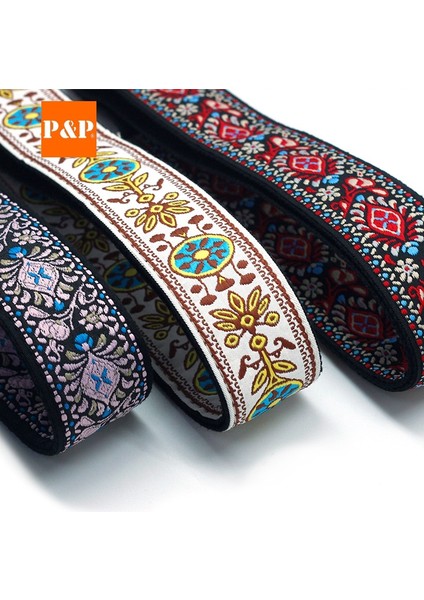 K Tarzı Elektrik Akustik Ahşap Gitar Bas Kemerler Için P & P Ayarlanabilir Işlemeli Pamuk Gitar Askı Genişletme ve Kalınlaştırma (Yurt Dışından)