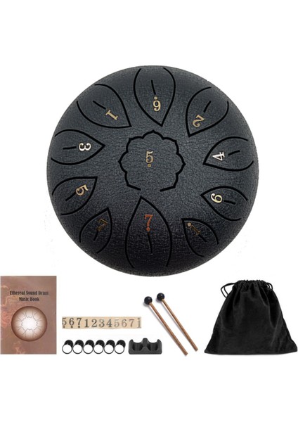 Siyah Stil Ayar Çelik Dil Davul Perküsyon Enstrüman El Tankı Davul Çanta ile Bag Drumsticks Sticker Çocuklar Için Acemi (Yurt Dışından) fiyatları
