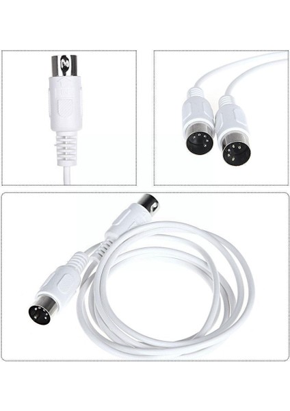 3m Kırmızı Stil Ft .8ft Midi Uzatma Kablosu Müzik Düzenleme 5 Klavye Hattı Pc Elektrik Kablosu Pin Erkek Erkek Enstrüman (Yurt Dışından)