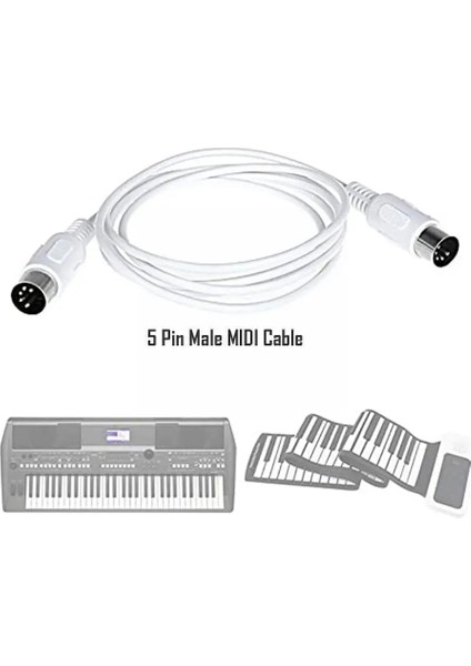 3m Kırmızı Stil Ft .8ft Midi Uzatma Kablosu Müzik Düzenleme 5 Klavye Hattı Pc Elektrik Kablosu Pin Erkek Erkek Enstrüman (Yurt Dışından)
