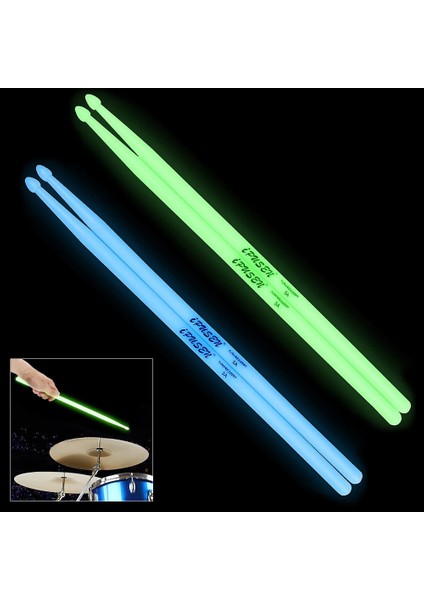 Mavi Stil Yüksek Li Taşınabilir Noctilucent 5A Davul Çubuğu Karanlıkta Glow Sahne Performansı Aydınlık Davul 2 Renk Opsiyonel (Yurt Dışından) modelleri