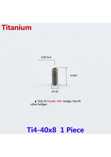 TI4-40X8 1 Adet Tarzı 1 Adet Köprü Sele Yükseklik Ayar Vidası Çelik Pirinç Titanyum (Yurt Dışından)