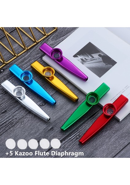 Mor Tarzı 1 Adet Metal Kazoo ile 5 Kazoo Flüt Diyafram Ağız Flüt Armonika Yeni Başlayanlar Çocuklar Için Yetişkin Parti Hediyeleri Enstrüman (Yurt Dışından)