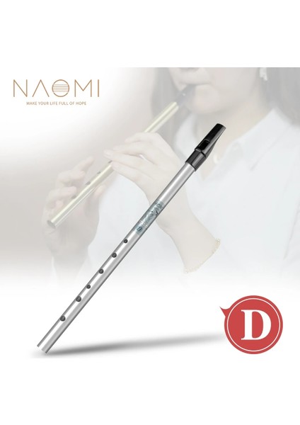 Naomı Yüksek D Irlanda Düdük Flüt Gümüş Kaplama Alüminyum Tüp Altı Delikli Flageolet Nefesli Enstrüman Flüt (Yurt Dışından)