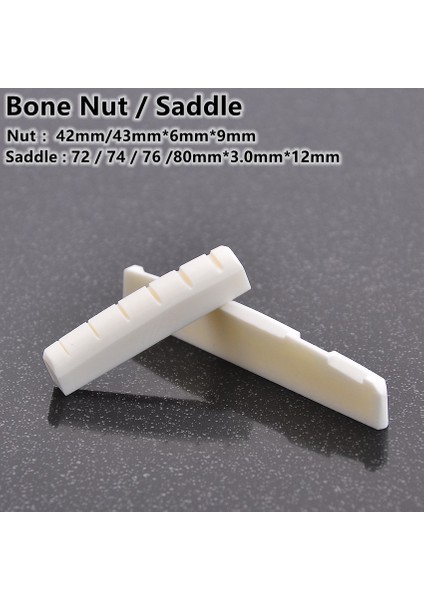 NUT42MM SELE80MM Stili Akustik Elektro Gitar Parçaları ve Aksesuarları Için Gerçek Kemikten Yapılmış Gitar Kemiği Somunu ve Köprü Eyeri (Yurt Dışından) fiyatları