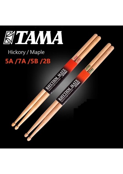 Hrm 2b Hickory Tarzı Tama Rhythm Mate Davul Çubuğu Hrm 5A 5b 2b 7A Hickory Maple Drumsticks (Yurt Dışından) modelleri