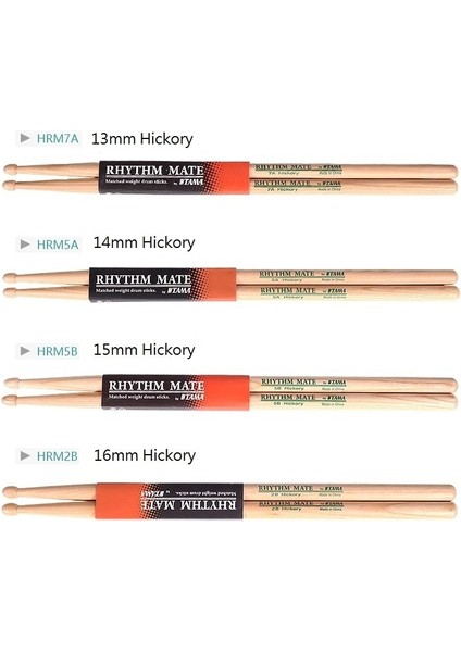 Hrm 2b Hickory Tarzı Tama Rhythm Mate Davul Çubuğu Hrm 5A 5b 2b 7A Hickory Maple Drumsticks (Yurt Dışından) fırsatları