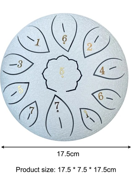 Beyaz Stil Teel Dil Davul 11 ​​akort Notaları Vurmalı Enstrüman El Tankı Davul Çanta ile Bateri Etiket Acemi Için (Yurt Dışından)