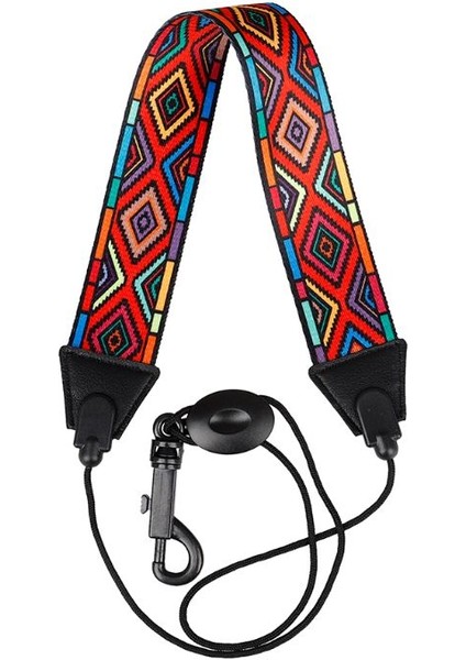 R Stili Saksofon Boyun Askısı Alto Bariton Soprano Sax Için Yumuşak Yastıklı Gökkuşağı Örgülü Desen (Yurt Dışından) modelleri