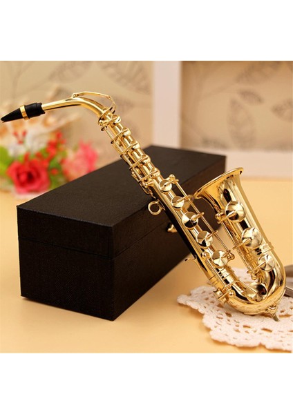 14CM Tarzı Mini Saksafon Modeli Müzik Aletleri Bakır Broş Minyatür Masa Dekoru Ekran Sax Altın Rengi Cep Sax Alto Braketli (Yurt Dışından)