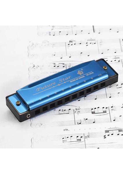 Mavi Stil C Anahtarı Diatonic Armonika Abs Kamışlı Ağız Organı Ayna Yüzey Tasarımı Yeni Başlayanlar Için 10 Delikli Blues Armonika 4 Renk (Yurt Dışından)