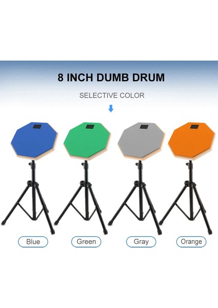 Davul Standı Stili Aptal Davul Seti 8 Inç Kauçuk Ahşap Aptal Davul Pedi Acemi Uygulama Davul Vurmalı Enstrümanlar Eğitim Için Ayarlanabilir Stand ile (Yurt Dışından) modelleri