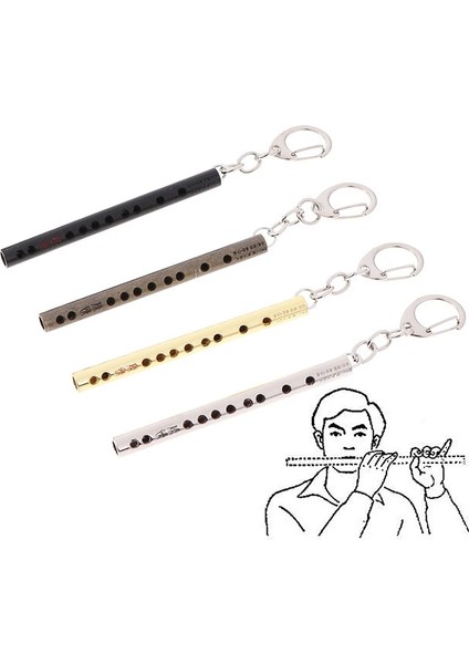 Gümüş Tarzı Mini Cep Enstrüman Anahtarlık Cosplay Flüt Anahtarlık Anahtarlık Kolye Pervane Aksesuarları (Yurt Dışından) modelleri