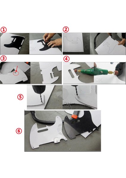 Beyaz Stil 3 Kat Elektro Gitar Bakguard Kazıma Plakası Boş Pickguard Levha Dıy Malzeme 44X29CM Gitar Parçaları Aksesuarları (Yurt Dışından) indirimleri
