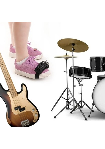 Pembe Tarzı Cajon Kutusu Davul Arkadaşı El Ayak Jingle Tef Müzikal Vurmalı Çalgılar Aksesuarı, Dayanıklı Elastik Naylon Kayışlı (Yurt Dışından) fırsatları