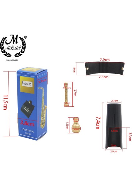 Soprano Tarzı M Mbat Alto Soprano Tenor Saksafon Ağızlık Ligatür ve Kap Sax Deri Toka Kelepçeklip Nefesli Enstrüman Aksesuarları (Yurt Dışından)