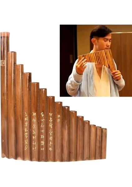 N0HA El Yapımı Pan Flüt 15 Doğal Bambu Borular Nefesli Enstrüman Terlik G Anahtarı Flüt Pan Flüt Halk Enstrümanı (Yurt Dışından) modelleri