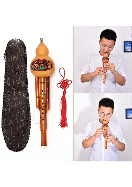 Irın Bambu Hulusi Kabak Kabak Flüt Çin El Yapımı Etnik Enstrüman Anahtarı C Başlangıç ​​​​müzik Severler Için Kılıf ile (Yurt Dışından)
