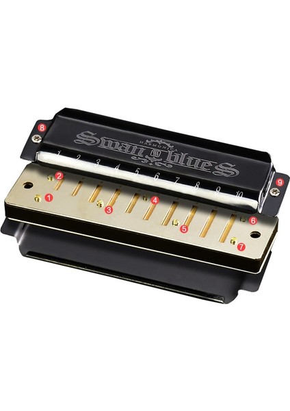 Gümüş Tarzı 10 Delik Blues Mızıka Diyatonik Hediye Ağız Arp Pu Kılıf Müzik Enstrümanı ile (Yurt Dışından) fırsatları