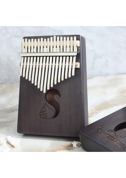 Çiçek Açan Çiçekler Tarzı Afrika Calimba 17 Tuşlu Başparmak Piyano Tek Kartla Yapıldı, Ayar Çekiç Mbira Müzik Aleti ile Taşınabilir Maun Teclado (Yurt Dışından)