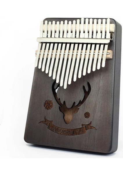 Çiçek Açan Çiçekler Tarzı Afrika Calimba 17 Tuşlu Başparmak Piyano Tek Kartla Yapıldı, Ayar Çekiç Mbira Müzik Aleti ile Taşınabilir Maun Teclado (Yurt Dışından)