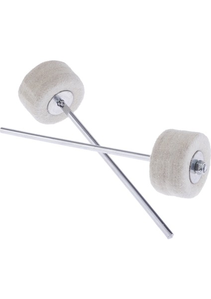 2 Parça Davul Atölye Büyük Keçe Bas Davul Çırpıcı Çekiç, Beyaz (Yurt Dışından)