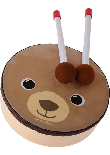 Çırpıcılı Ahşap El Tamburu, Çocuklar Için Baskılı Karikatür Ayı Deseni Bebek Bebekleri Erkek Kız Çocukları (Yurt Dışından) fiyatları