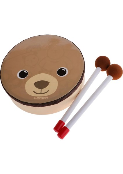 Çırpıcılı Ahşap El Tamburu, Çocuklar Için Baskılı Karikatür Ayı Deseni Bebek Bebekleri Erkek Kız Çocukları (Yurt Dışından) fırsatları
