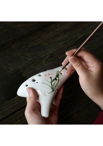 Tip 2 Stili Klasik Müzik Aleti Seramik Ocarina 12 Delikli Fırında Ateşlenen Seramik Alto C Boyalı Ocarina Flüt (Yurt Dışından) indirimleri