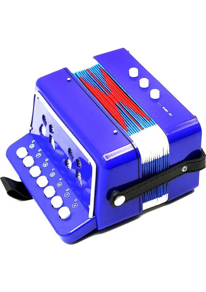Mavi Stil 7 Tuşlar 3 Düğmeler Mini Akordeon Çocuk Eğitici Oyuncak Müzik Aleti Hediye (Yurt Dışından) fırsatları