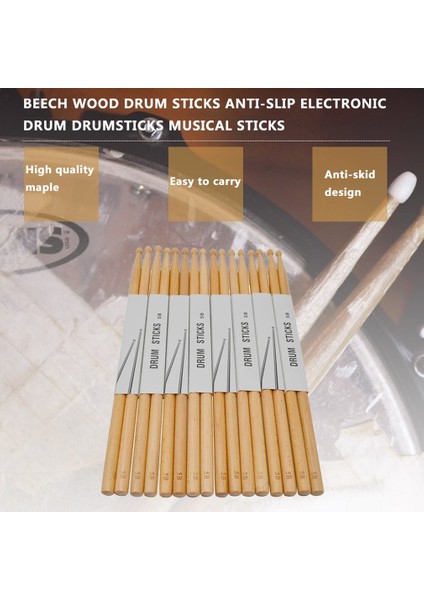 Kayın Ağacı Stili 1 Adet Baget 5b Davul Çubukları Kaymaz Sert Profesyonel Kül Ahşap Davul Çubukları Müzik Aleti Müzik Grubu Aksesuarları (Yurt Dışından) modelleri